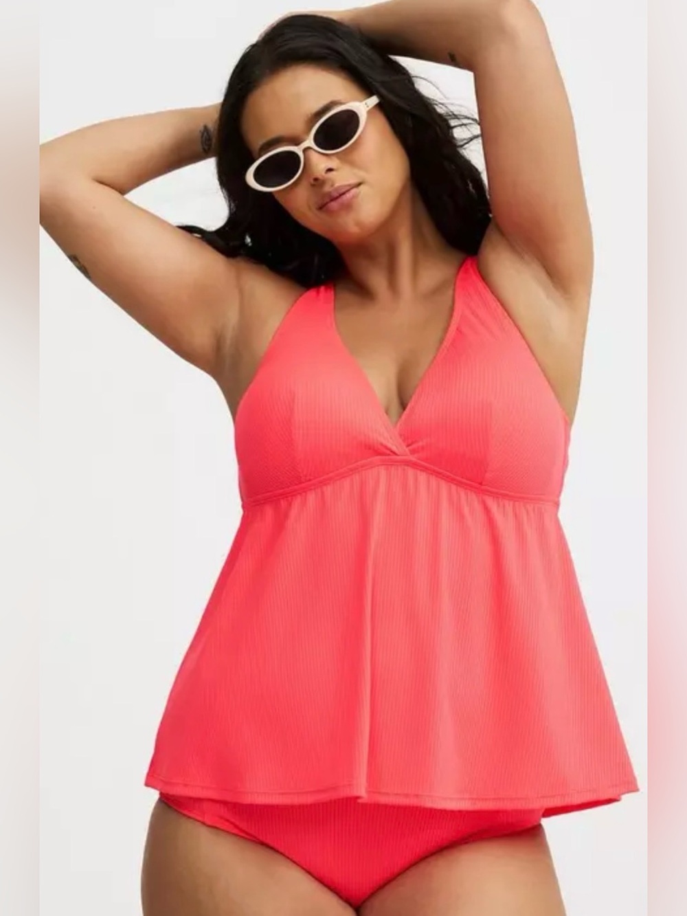 NWT Torrid wire free easy rib triangle tankini swim suit top(only) size 3X